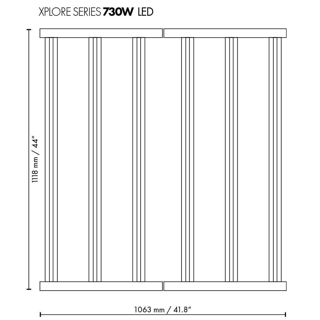 medidas LED xplore 730w dimlux